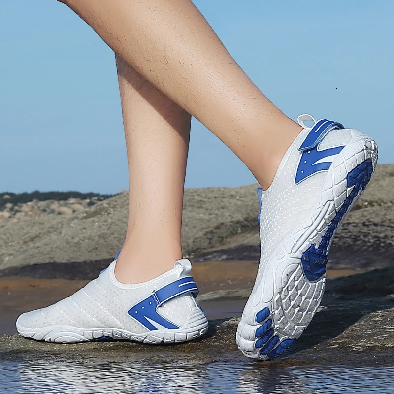 Men Women Five Finger Aqua Shoes Beach Barefoot Draining Shoes Upstream Quick-Drying Diving Footwear Anti-Slip Fishing Zapatos 250613