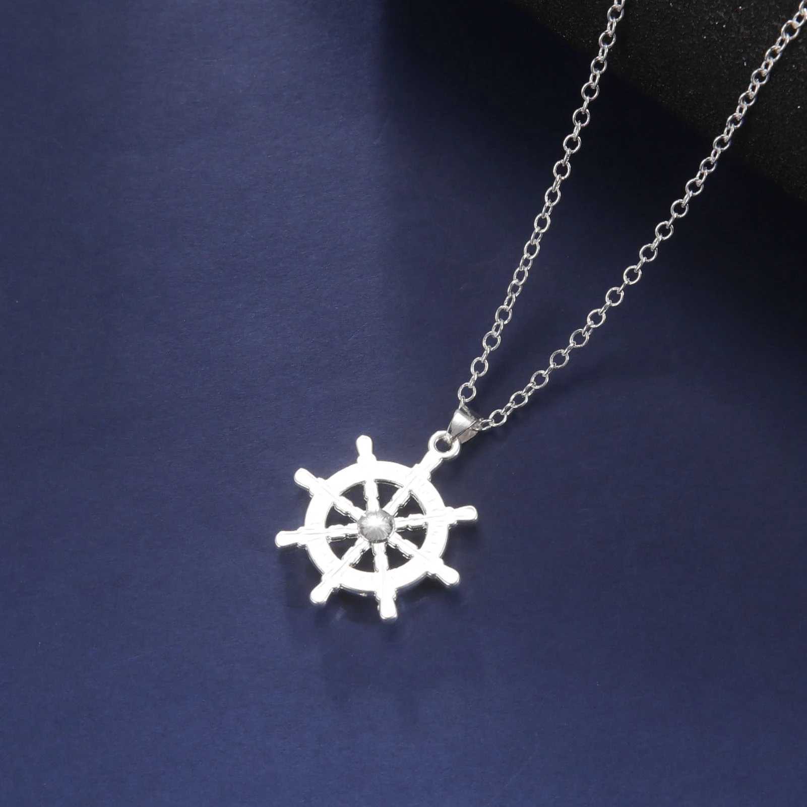 Jeshayuan Alloy Rhinestone Buddhist Dharma Wheel Pendant Necklace For Women Amulet Neck Chain Jewelry W250618