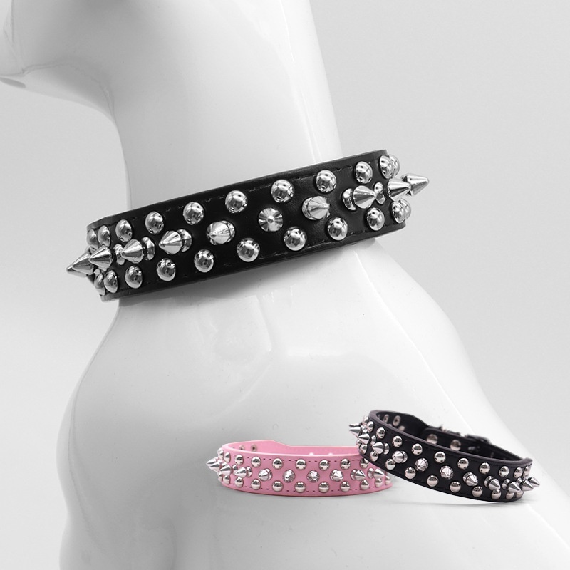 Designer Dog Collar PU Willow Pet Necklace Anti-Bite Neckband Anti-Escape Spiked Tactical Dog Neck Harness