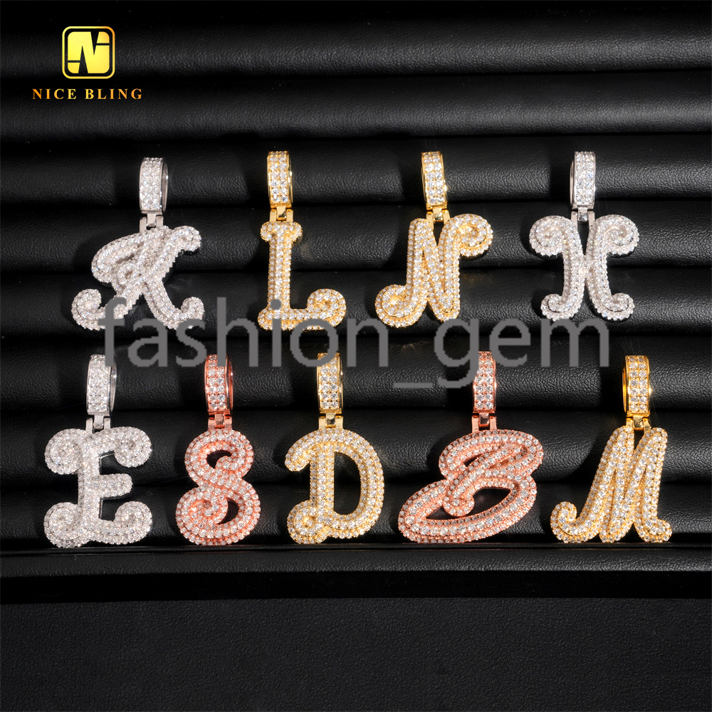 Ready Stocks Moissanite Letter Pendant Collection Initials Hip Hop Iced Out Pendant for Women for Men Birthday Gift Idea