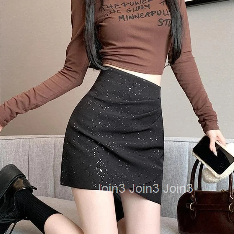 Skirts for Women Mini Tight Wrap Woman Skirt Sequin Short Zipper Clothing Trend 2025 Luxury Elegant Korean Fashion Sales New In