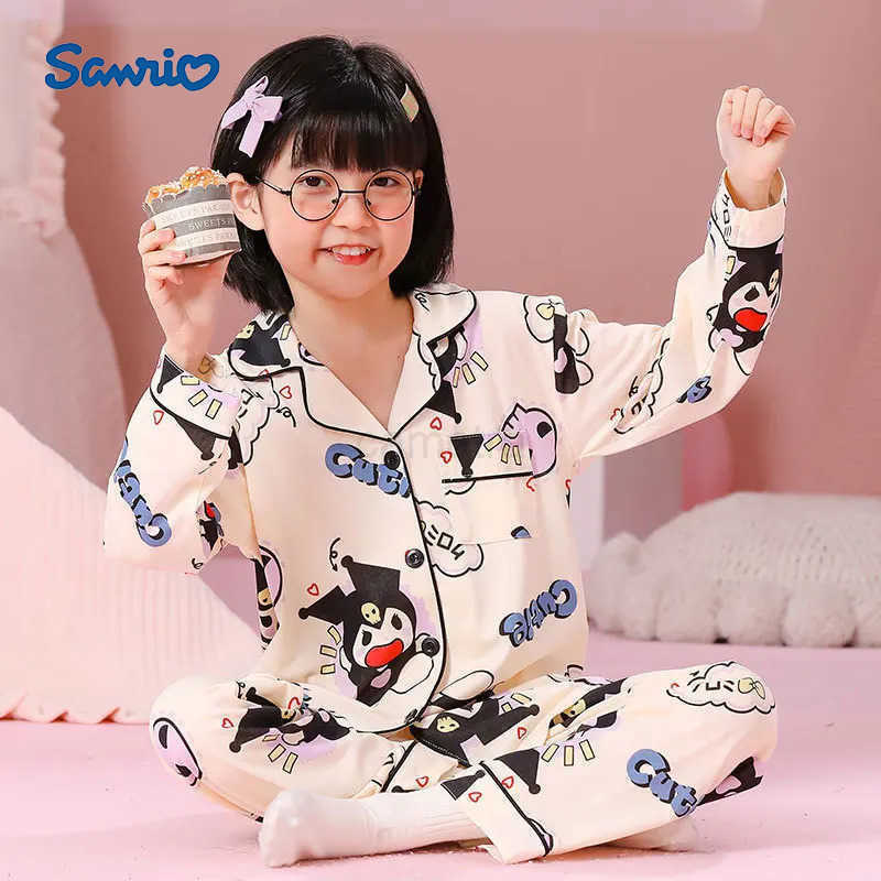 Sanrio Kawaii Sanrio Suitable Pajama Sets Textured Comfortable Sleepwear Set Breathable Skin Friendly Soft Print House Clothes Autumn XJ250618XJ250618