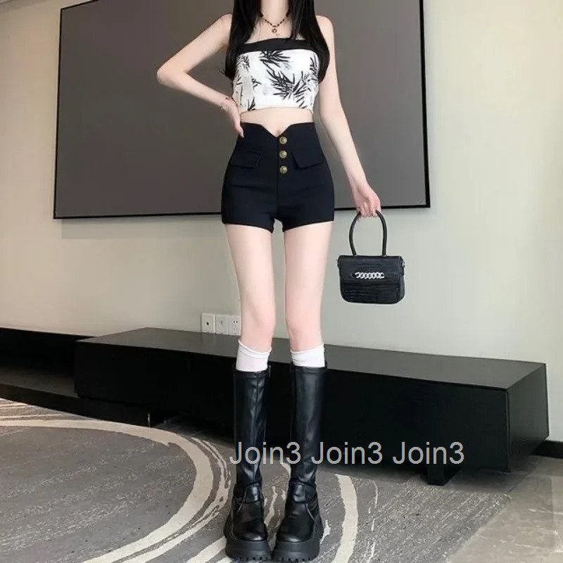 High Waist Tight Black Booty Woman Short Pants Skinny Shorts for Women 2000s Clothes Y2k Harajuku Trend 2025 Design New in Comfy