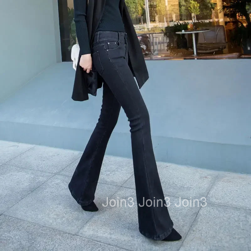 High Waist Shot Bell Bottom Trousers Wide Leg Womens Flare Jeans Gyaru On Sale Korean Fashion Clothes A Cowboy Pants for Woman