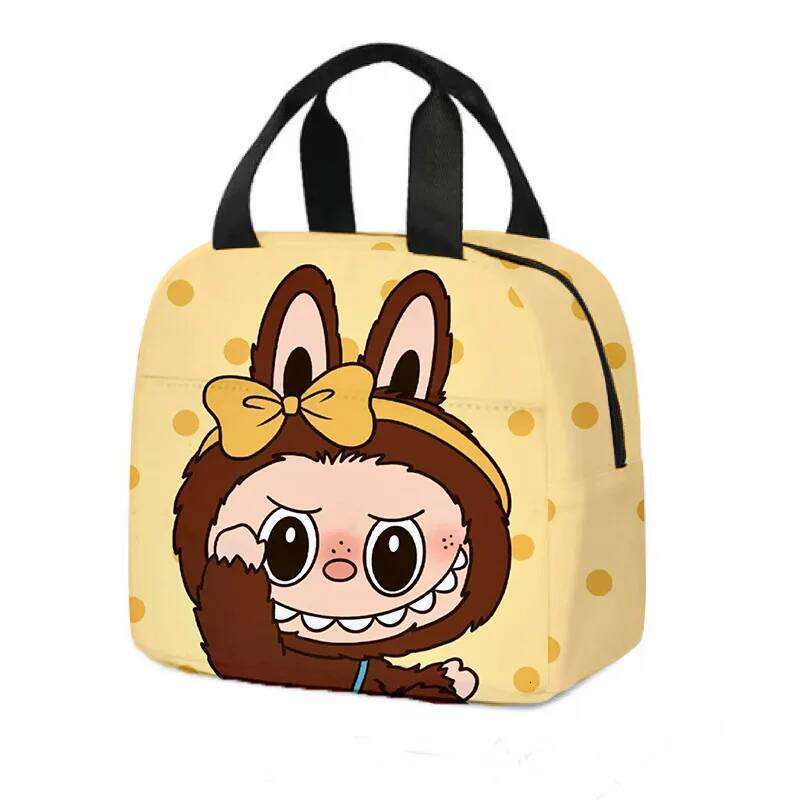 Kawaii Labubu Cartoon Tote Student Bento Aluminum Foil Insulation Lunch Box Bag