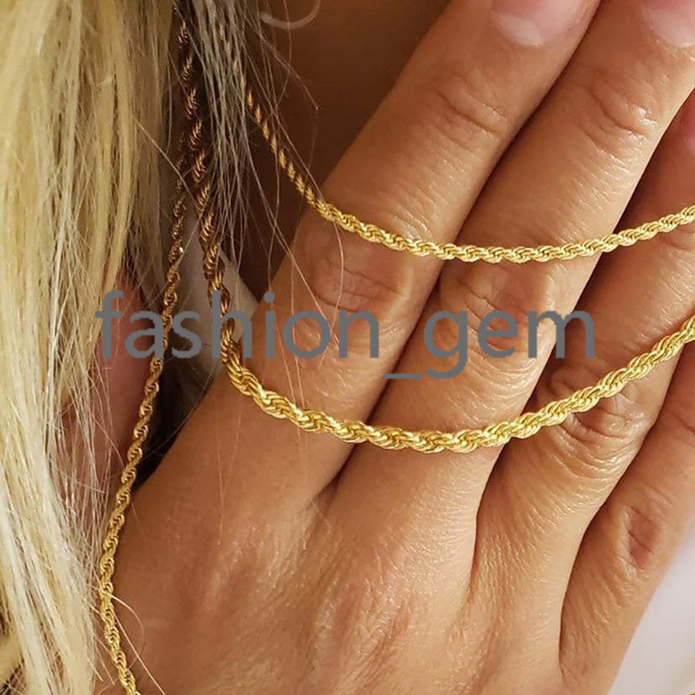 3MM/5mm Men Women Silver Rope Chain Fine Jewelry 925 Sterling Silver Twist Rope Chain Necklace for Gifts