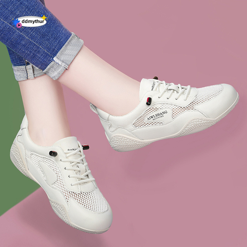 Genuine Leather Flat 2025 New Spring Summer Lightweight Comfortable White Versatile Not Tiring Casual Shoes for Women ddmythur