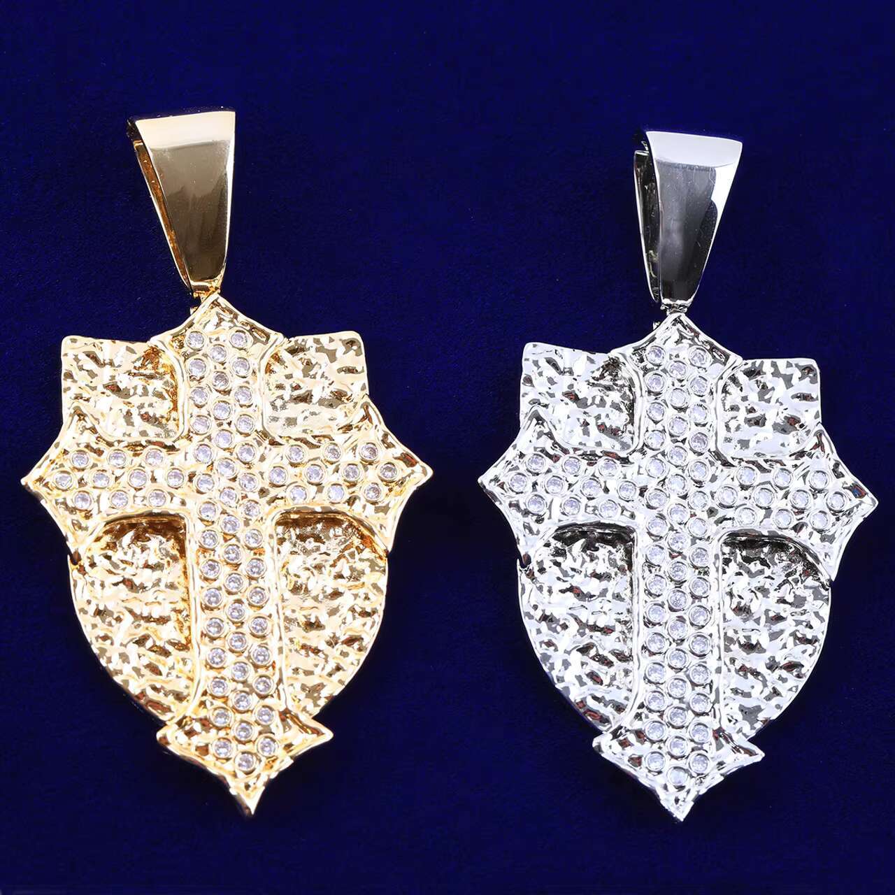 Divine Protector Unique Hip Hop Style Design VVS Diamond Moissanite Cross Pendants Charms for Men Women New Design Pendants