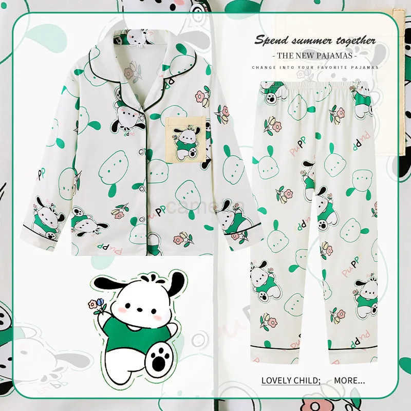 Sanrio Sanrio Mascots Children Pajama Sets Casual Fashion Print Comfortable Breathable Kids Sleepwear Set Suitable for Autumn Winter XJ250618XJ250618