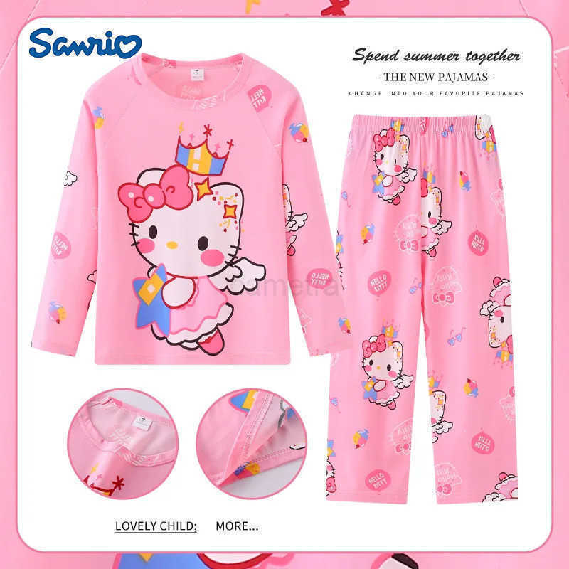 Sanrio Hello Kitty Children Pajama Sets Suitable Comfortable Soft Print Kids Night Clothing Set Colorful Casual Homewear Autumn Winter XJ250618XJ25061