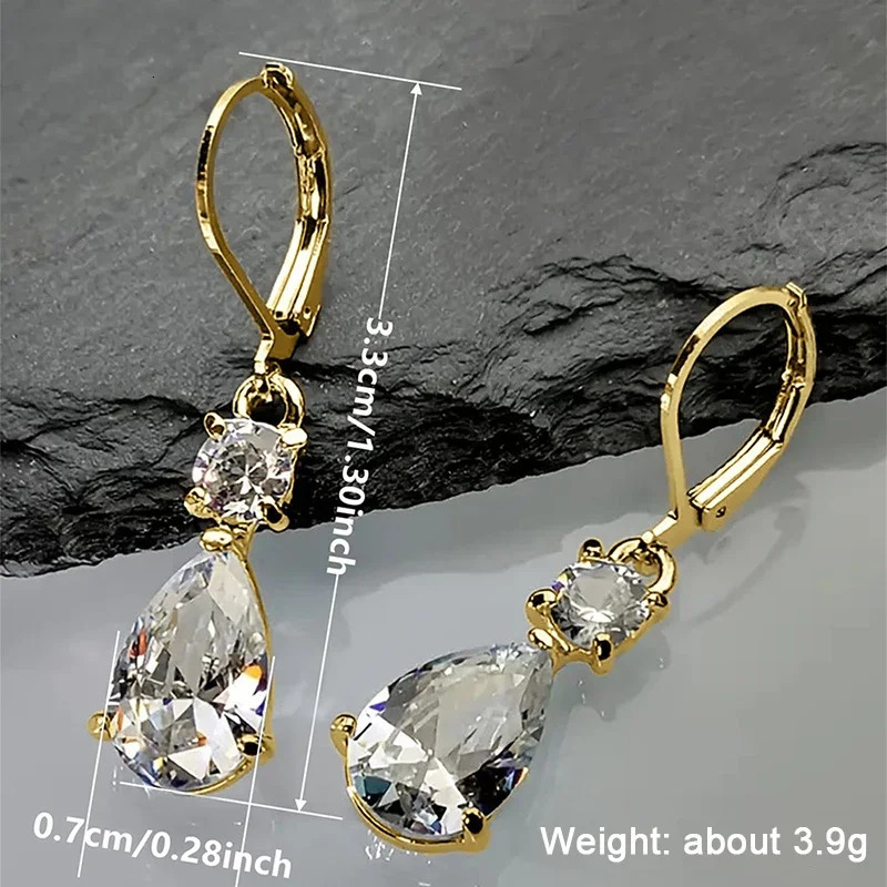 CAOSHI Gorgeous Bright Zirconia Pendant Earrings Female Trendy Wedding Ceremony Accessories Silver Color Jewelry for Lady 250617