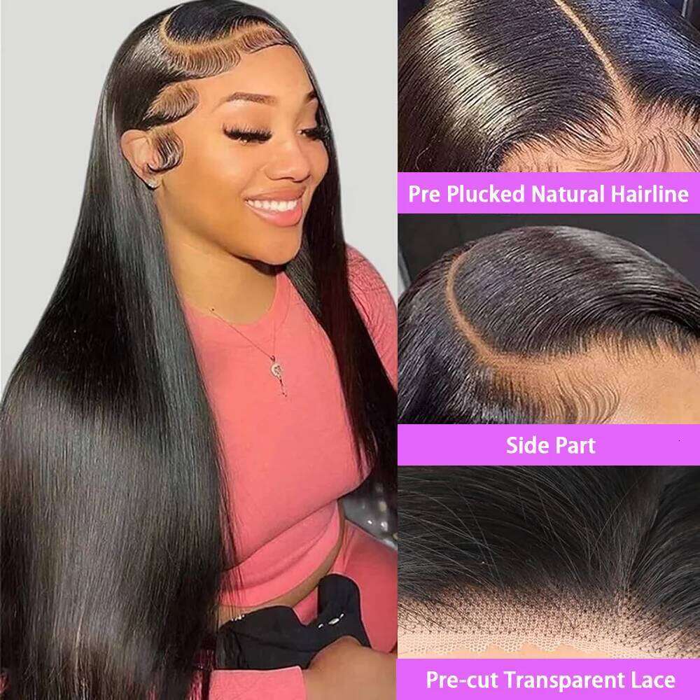 Wear and Go Glueless Pre Plucked 220% Density 5x5 Closure Wig Straight 13x4 Lace Wigs Human Hair Match All Skin Tones