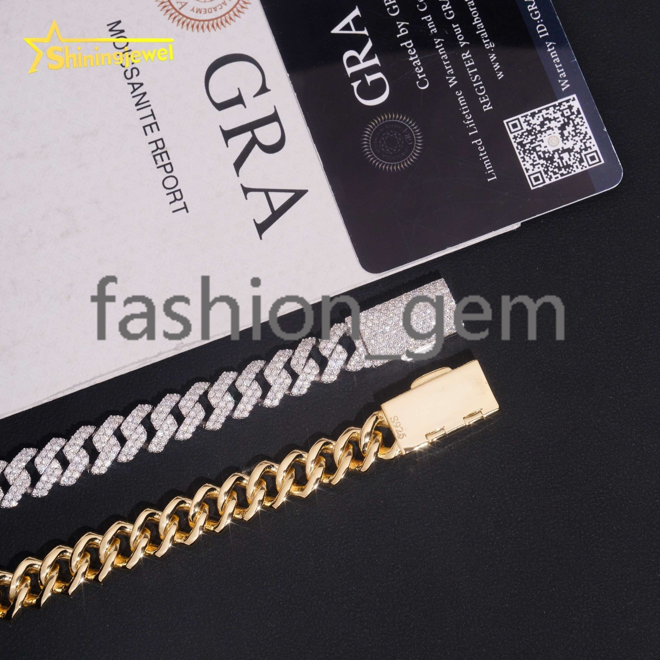 Ready to Ship Hot Sale 925 Sterling Silver 2 Rows 10mm Iced Out Moissanite Hip Hop Cuban Link Bracelets