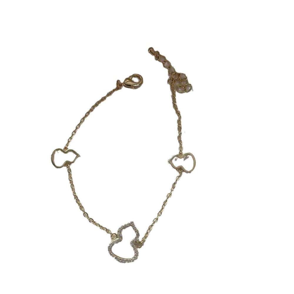 Gentle Style Mother-of-Pearl Elegant Wear Gourd 2023 New Gold Micro-Paved Zircon Bracelet Jewelry