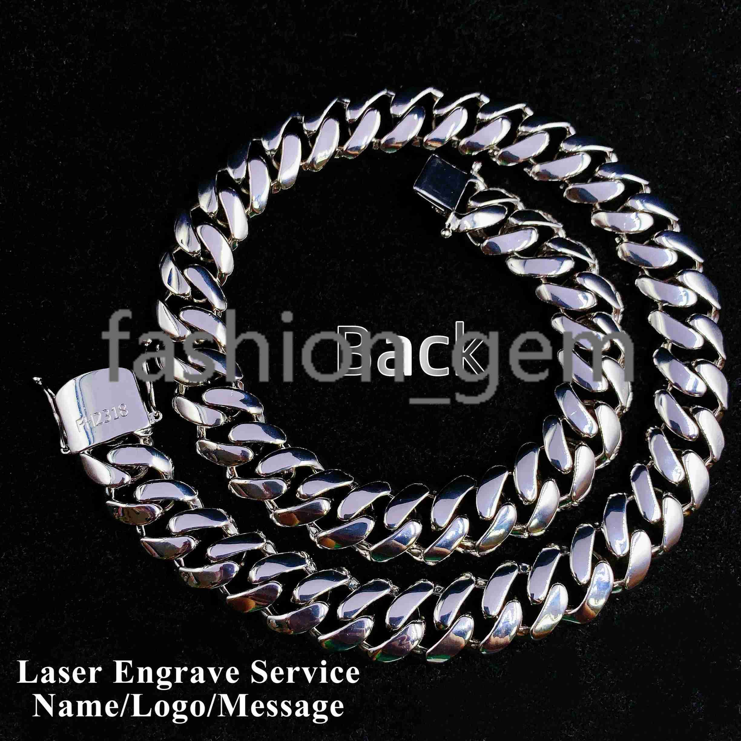 Jewelry Plain Cuban Chain VVS Moissanite Iced Out Box Cuban Link Chain Rapper Hip Hop Necklace Rock