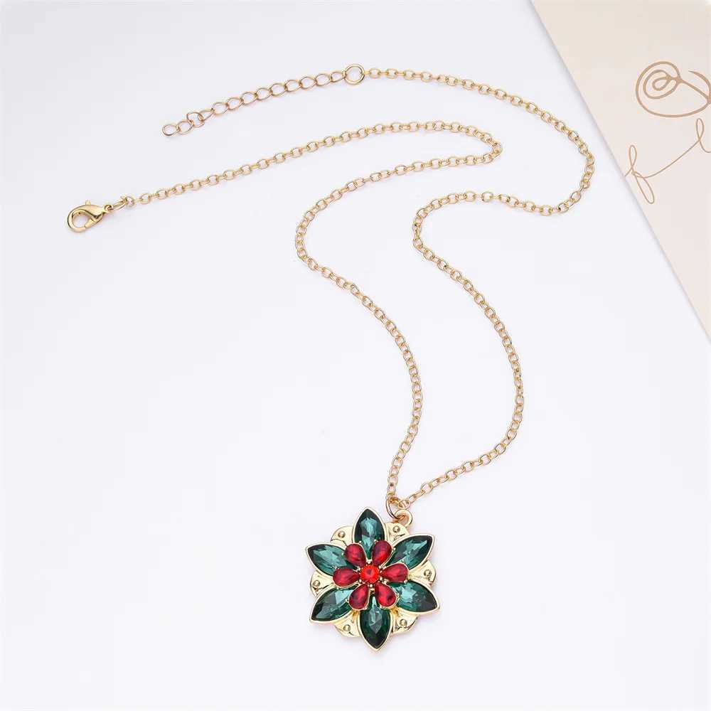 Harong New Fashion Crystal Flower Anastasia Womens Necklace Vintage Elsa Princess Together in Paris Pendant Cosplay Jewelry W250618