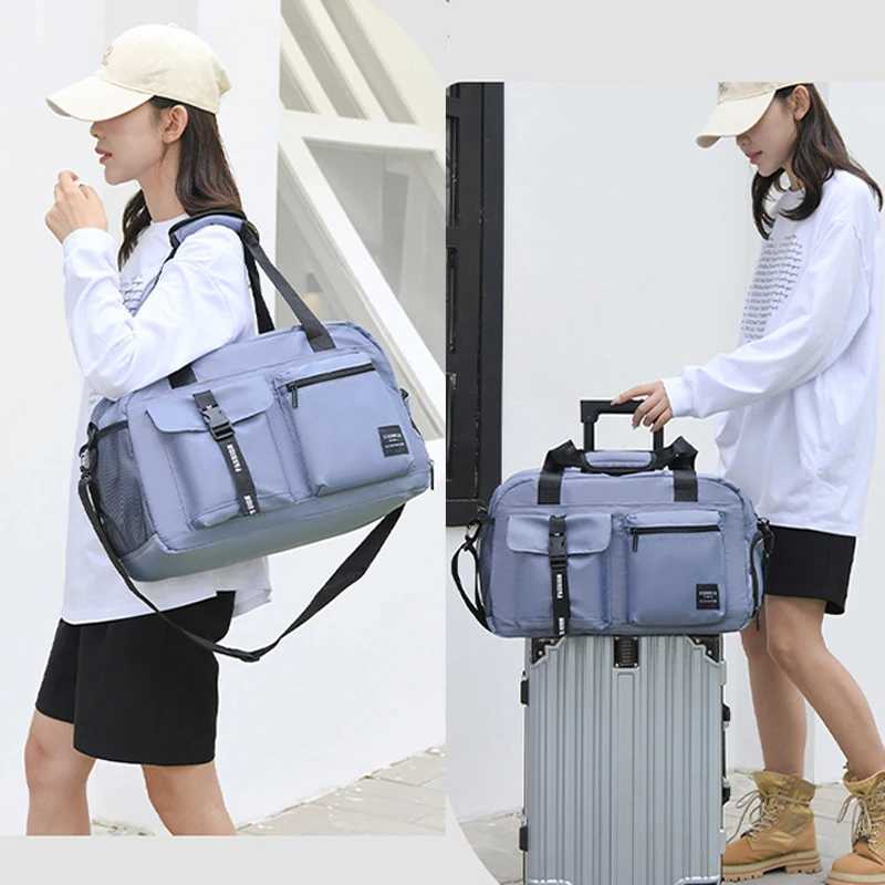 Large Size Womens Travel Handbag MultiFunction Travel Bag Casual Sport Waterproof Female Shoulder Crossbody Weekend Luggage Bag W250618