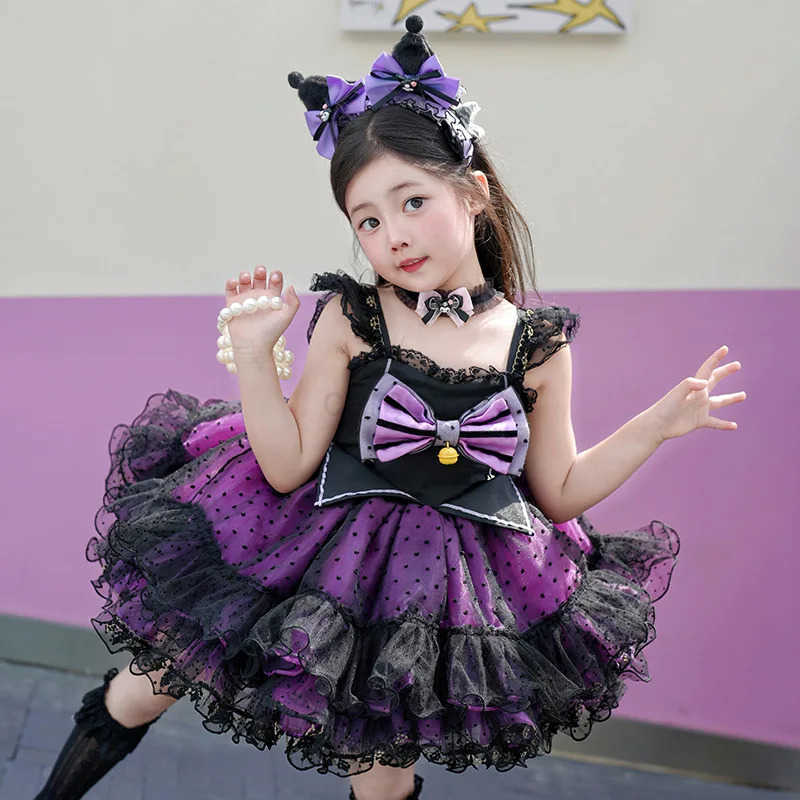 Sanrio 2024 Sanrio Cosplay Girl Kuromi Dress Summer Princess Dress Lolita Cosplay Dress Camisole Dress Summer DressXJ250618