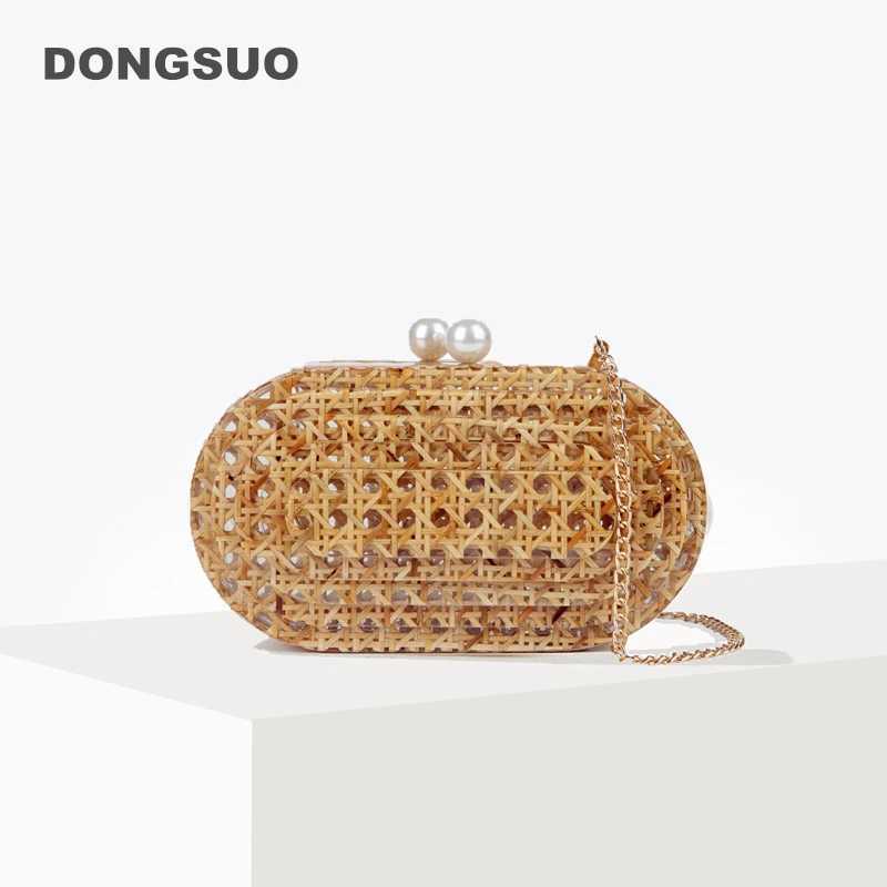 Women Rattan Clutch Acrylic Egg Cane Bag Evening Bag For Wedding Party Purse Summer Wicker Handbag Designer 2024 New Z250618
