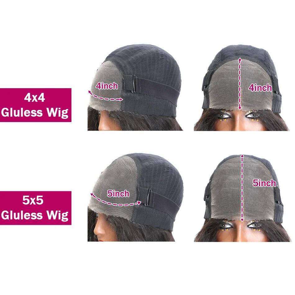 Ready to Wear 4x4 5x5 Cut HD Closure Glueless Human Hair Pre Plucked 36 Inch Brazilian Body Wave Lace Frontal Wigs