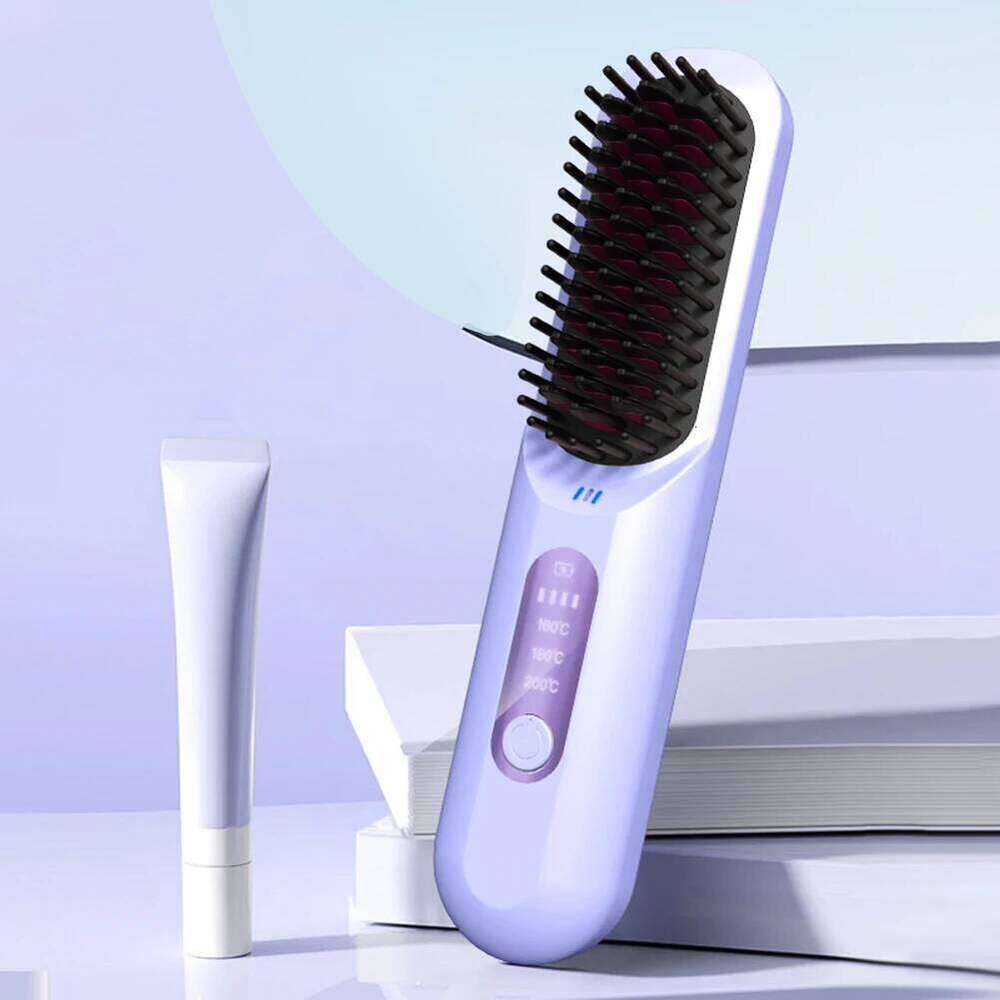 Cordless Straightener Brush Multi Modes Curling Flat Iron For Hair Salon/Home