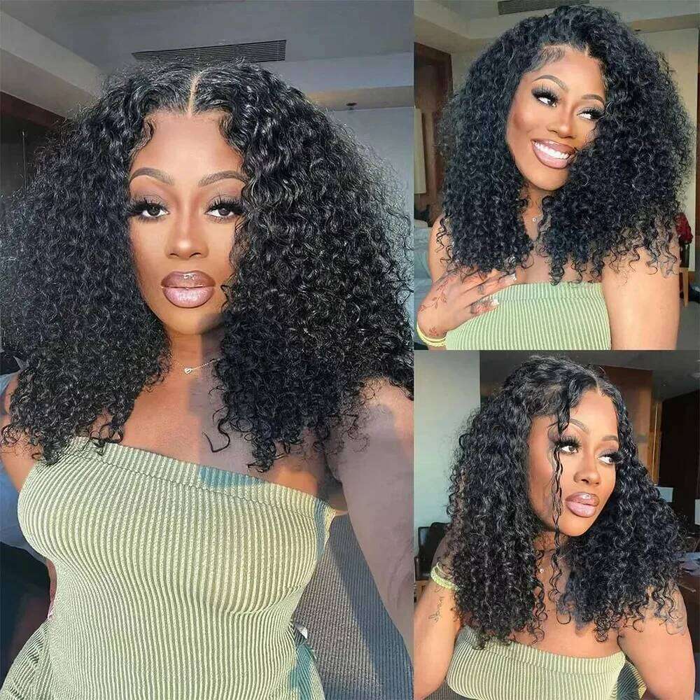 Linktowig Curly Short Bob 13x6 HD Human Hair Wigs Deep Wave 13x4 Transparent Lace Front 5x5 Closure Wig For Women