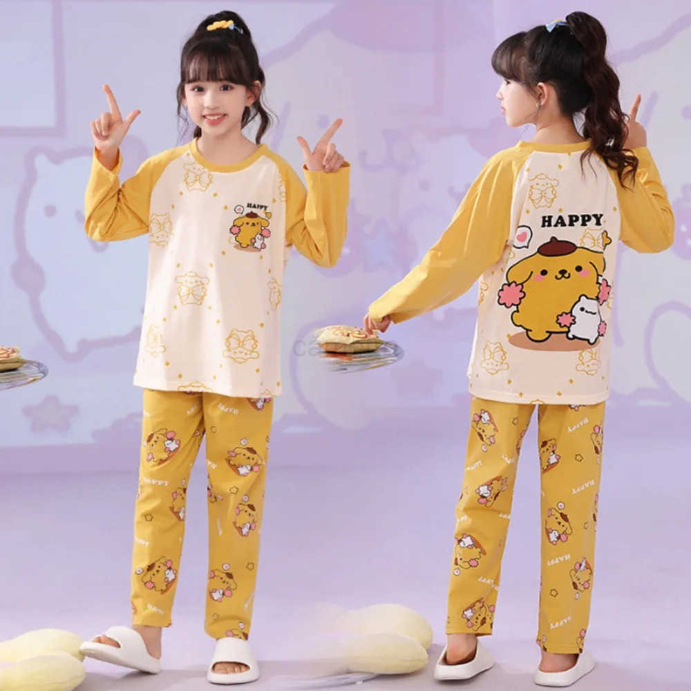 Sanrio Pattern Print Children Pajama Sets Soft O Neck Comfortable Kids Pajamas Suit Causal Loose Breathable Boys Girls Sleepwear XJ250618XJ250618