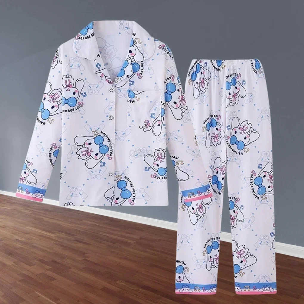 Sanrio Cinnamoroll Children Pajamas Set Long-Sleeved Cartoon My Melody Kuromi Autumn Anime Sleepwear Suit Student Kids ClothesXJ250618XJ250618