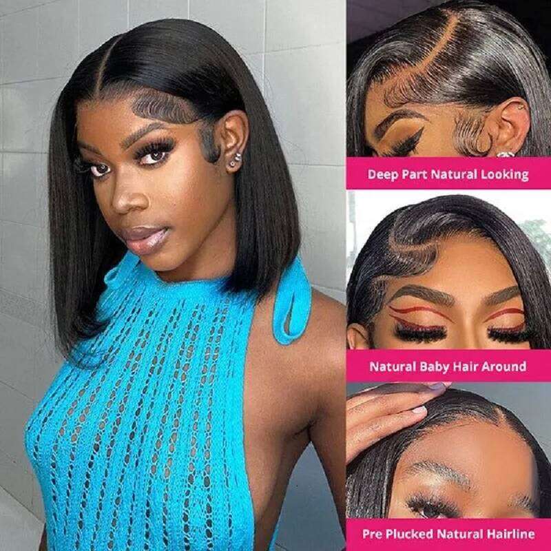 straight 4x4 human hair 5x5 hd lace bob cheap wigs on sale clearance for closure wig