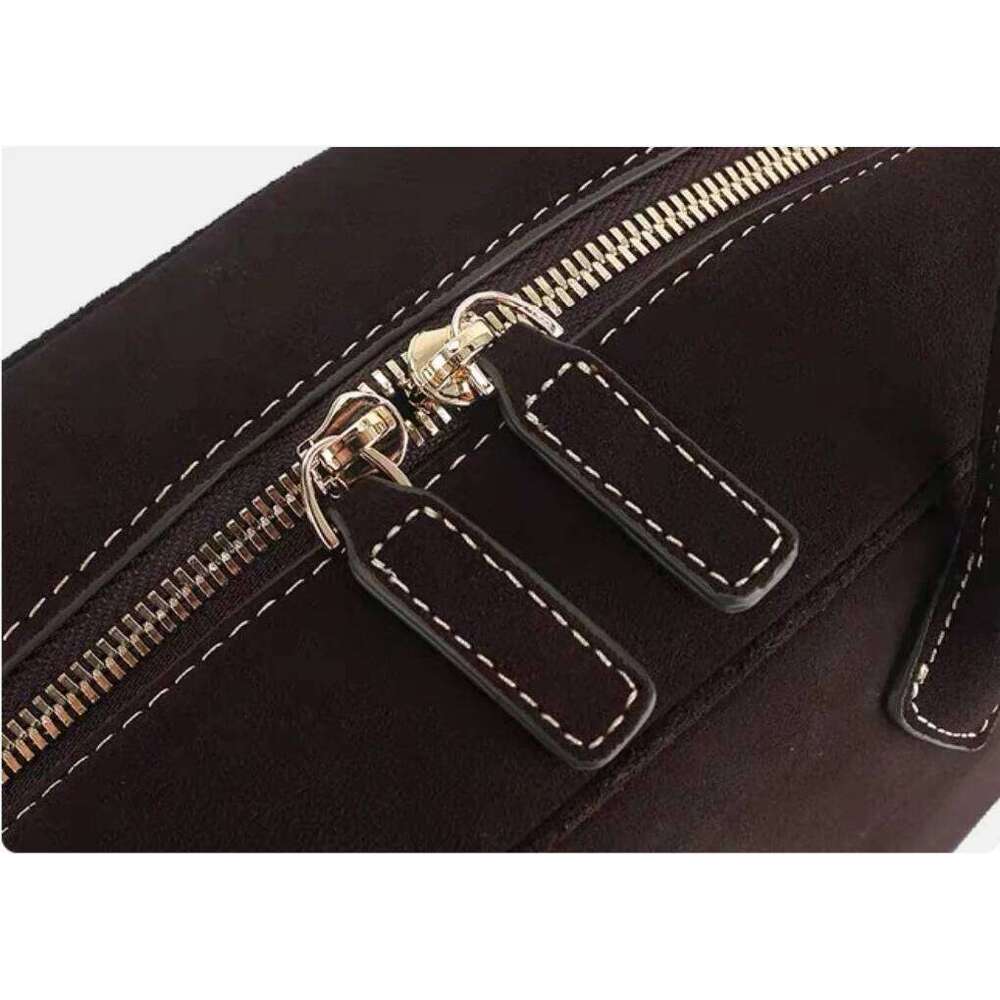 Pillow 2024 New Bowling Genuine One Shoulder Underarm Women's Anti Veet Frosted Leather Boston Bag Women