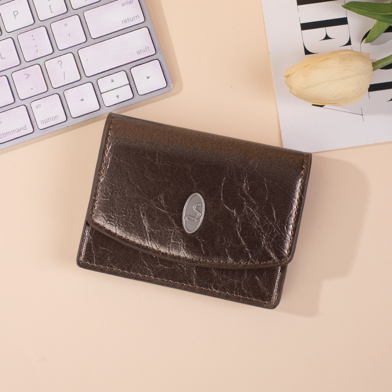 Free Shipping Designer Retro Short Women's Wallet Luxury Bag Large Capacity Simple Solid Color Multi Card Slot Holder Wallet