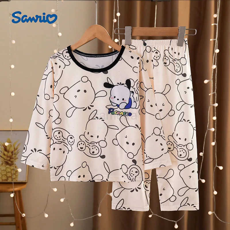 Sanrio Girls Pajamas Spring Autumn Children Pajamas Long Sleeve Cartoon Kids Sleepwear Robe Childrens Clothing Mother XJ250618XJ250618