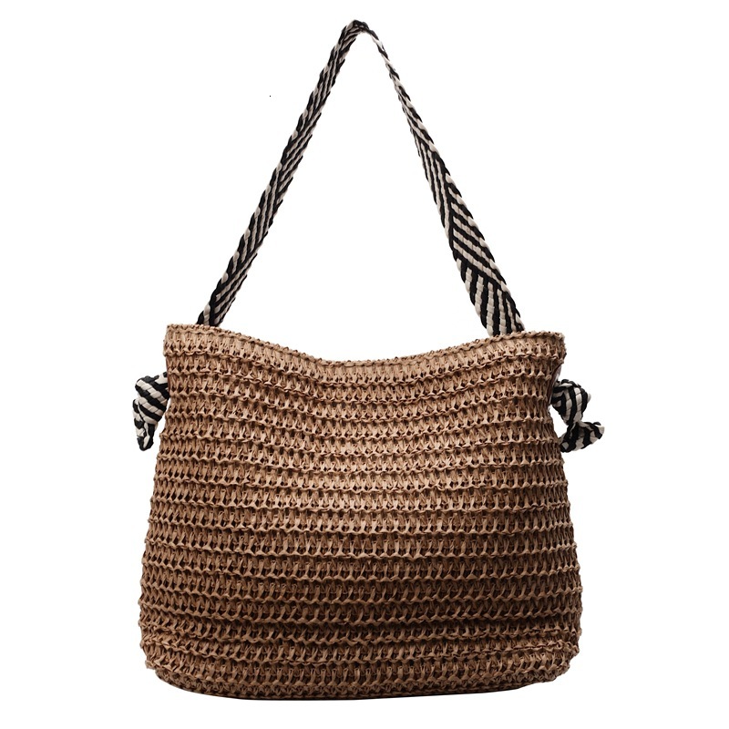 Free shipping designer Straw Woven Bag for Women 2025 New Beach Vacation Woven Bag Commuter Shoulder Bag Large Capacity Tote Bag