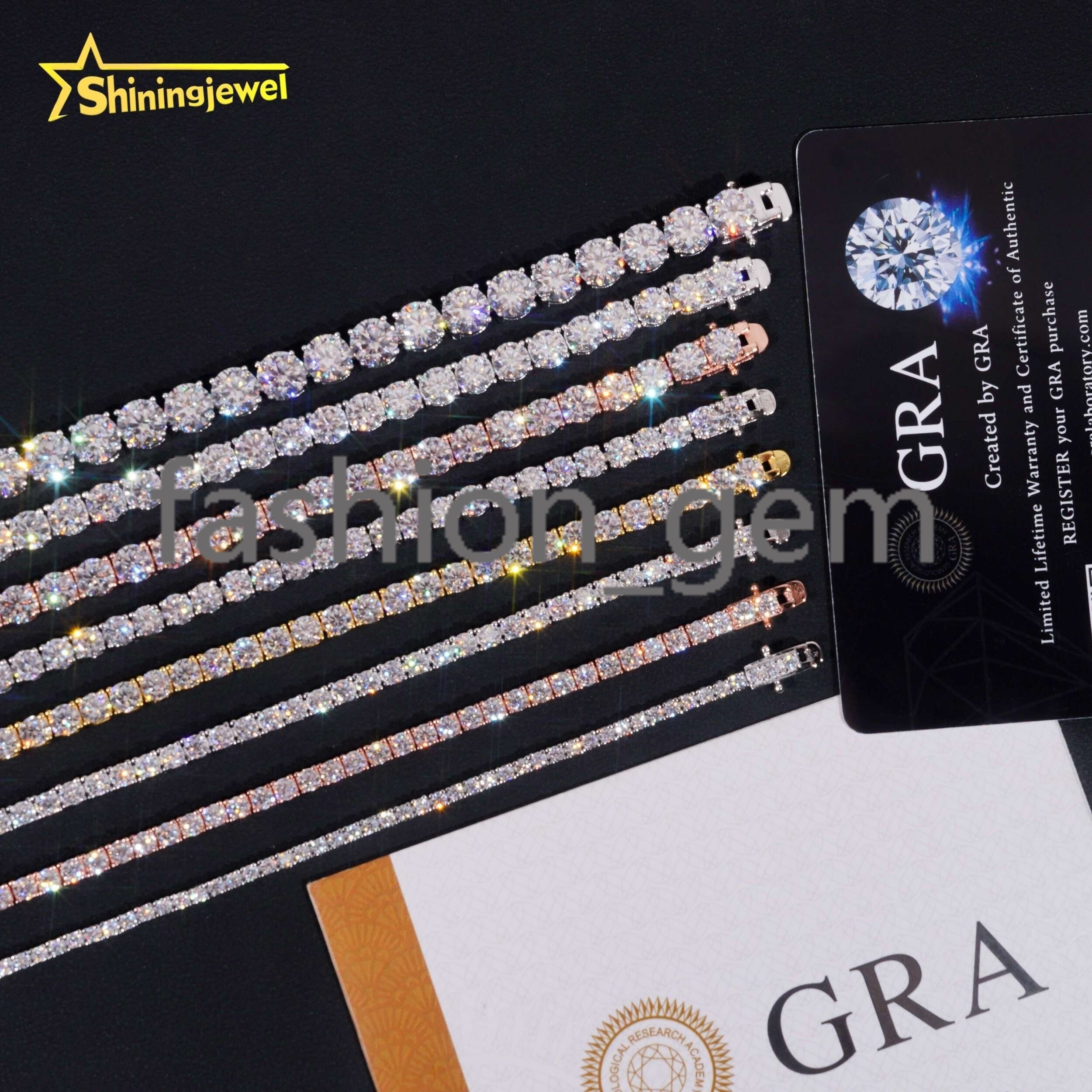 Hot Sale Classic Men Women Prong Setting D Color VVS 925 Silver Hip Hop Moissanite Tennis Bracelet