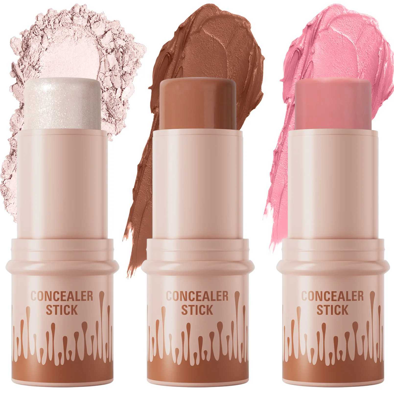 Makeup Face Brown Bronzer Contour Stick Contouring Bronzer Stick Highlighter Brightening Blusher Stick Rouge Cream Concealer Pen XJ250618