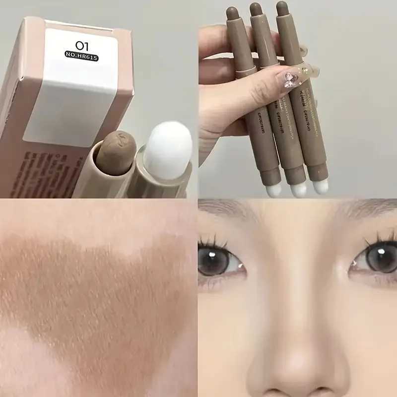 HERORANGE Dual-Ended Contouring Highlighting Makeup Stick with Plant-Based Squalane Matte Finish for All Light Beige Tones XJ250618