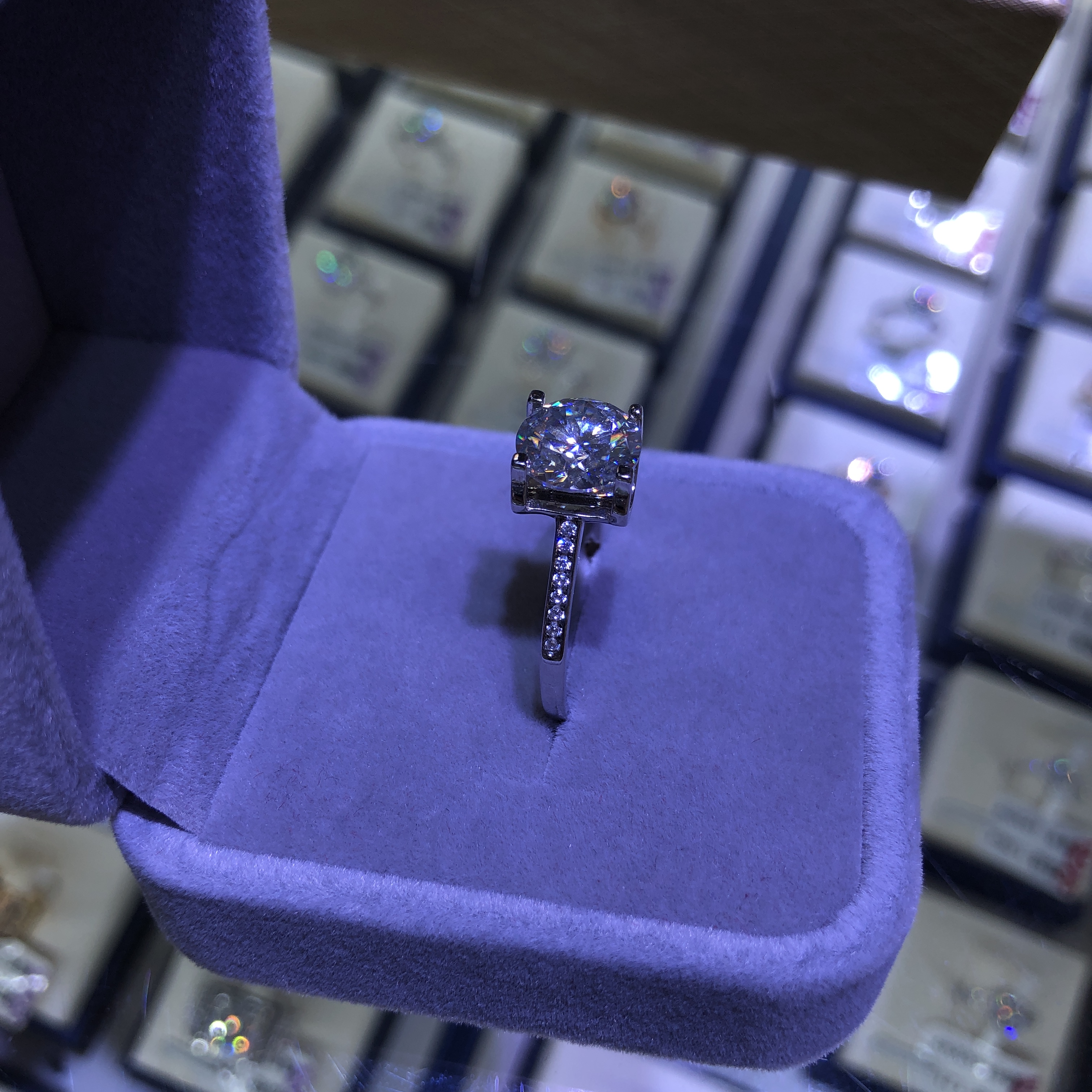 ADITA 1 Cara wedding ring Customized designer ring Carving your name 925 silver outer layer plated with platinum Through diamond testing fashion jewel