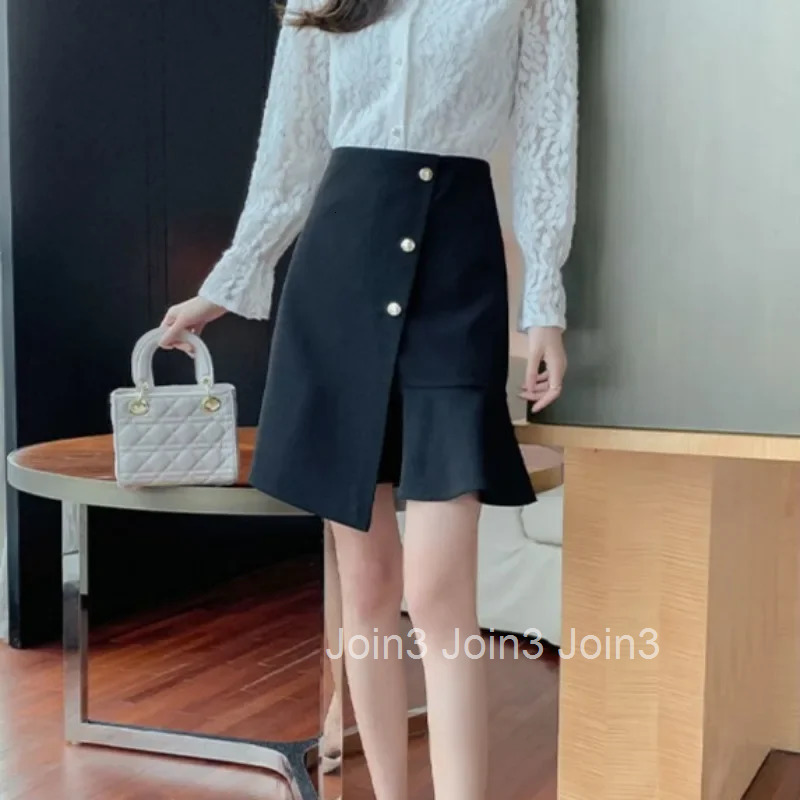 Formal Skirts for Women Ruffle Tight Wrap High Waist Office Zipper Vintage Y2k V A Line New in Stylish Modest Cheap Woman Skirt