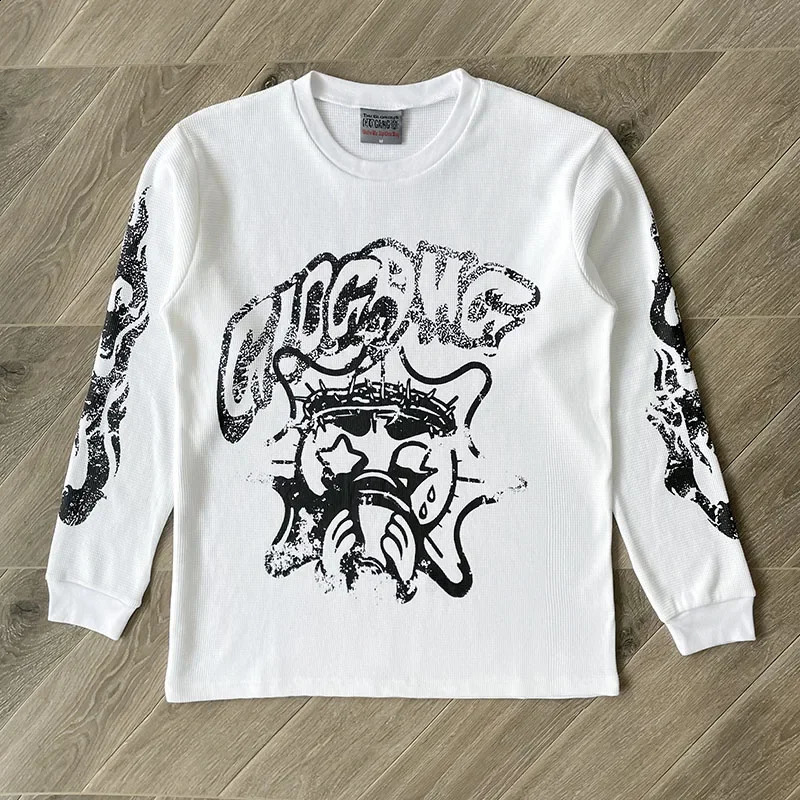 Glo Gang Eroded Glo Thermal Tee Cartoon long sleeve cotton T-shirt European and American fashion 250617