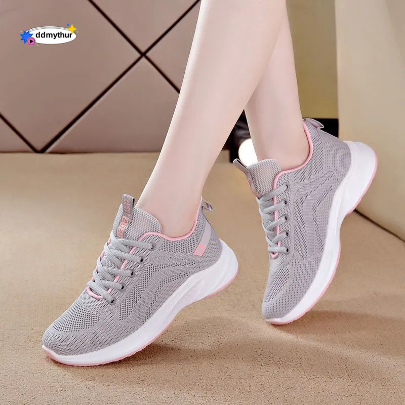 2024 Spring New Fashion Versatile Sneakers Running Breathable Soft Sole Non-Slip Women's Trendy Mesh Shoes ddmythur