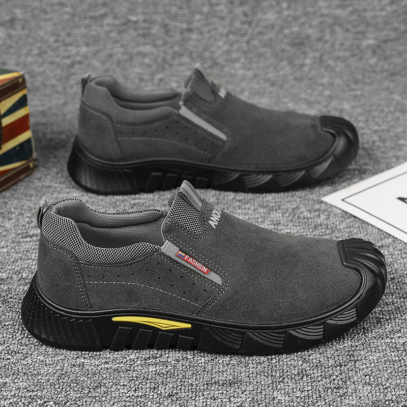 New Men S Autumn Labor Casual Shoes Protection Low Top Slip On Thick Soled Non Slip Work Tooling Trendy Fashion Casual Shoes Ddmysaturn