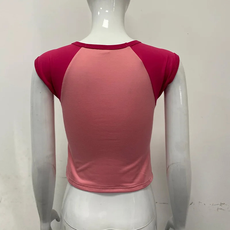 Y2K American letter printed Tshirt for womens trendy street fashion short sleeved with exposed navel summer 250617
