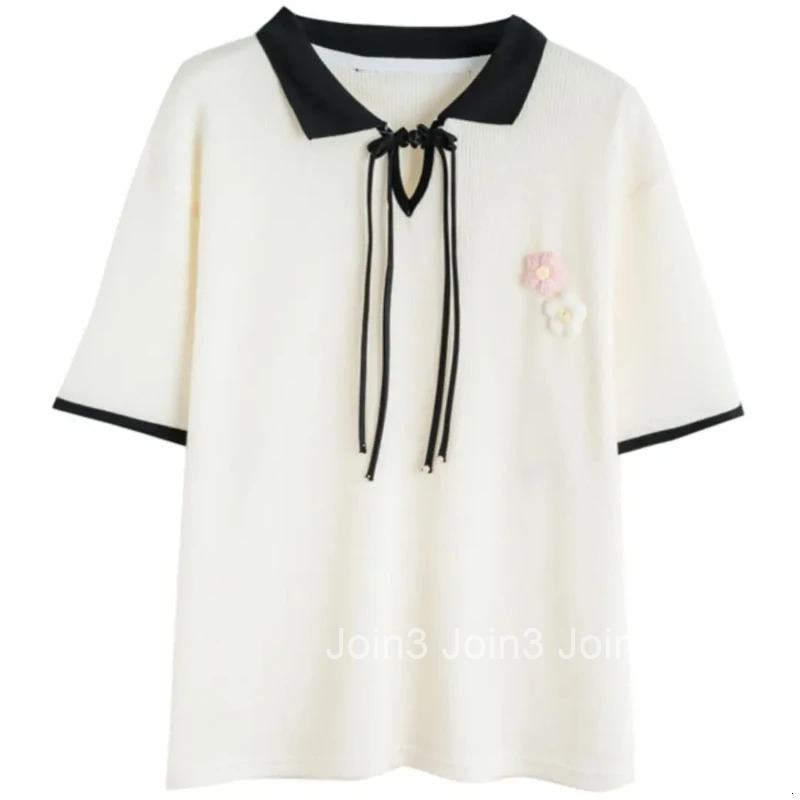 Summer Outfit Womens Polo Graphic Female Tee Short Sleeve T-shirt Y2k Fashion Luxury Aesthetic on Offer Casual Tops T-shirts
