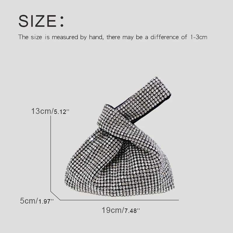 Ladies Mini Shiny Evening Bags For Women Designer Handbag Purse 2025 New In Imitation Diamond Chain Strap Shoulder Wrist Z250618
