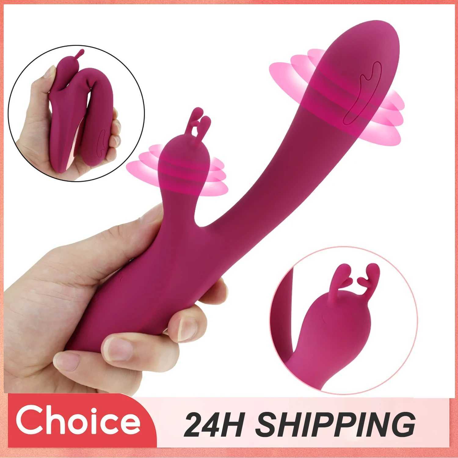 G Spot Rabbit Vibrator for Women Nipple Clitoris Stimulator Dildo Massager 2 in1 Adults Masturbator Female Sex Toy for AdultsXJ250618