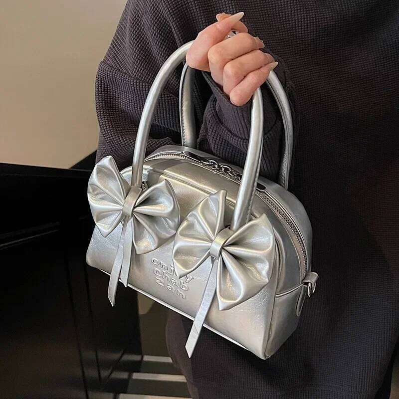 2025 New Sweet Girl Style Bow Portable Boston Fashion Niche Design Versatile Messenger Bag Women