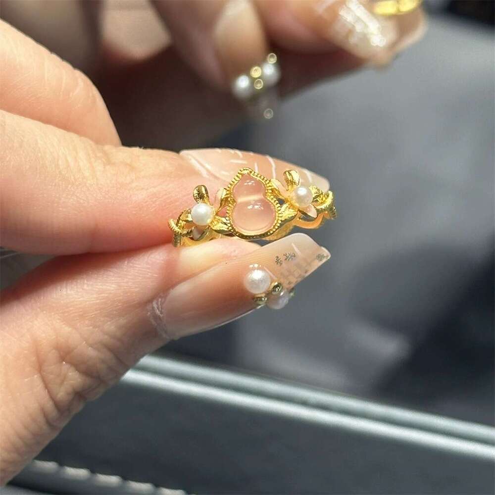 New Chinese Style Peach Cardamom Powder Gourd Women's Niche Design High-end Luxury Exquisite Versatile Fortune Purple Ring