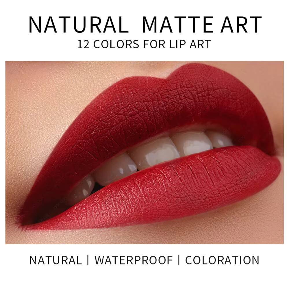 12 Colors Velvet Matte Lipsticks Pencil Waterproof Long Lasting Sexy Red Stick on-Stick Cup Makeup Lip Tint Pen Cosmetic happy