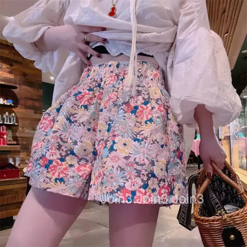 High Waist Elastic Baggy Shorts for Women Wide Woman Short Pants Loose Fashion Clothing 2025 Design Harajuku Youthful Y2k Comfy