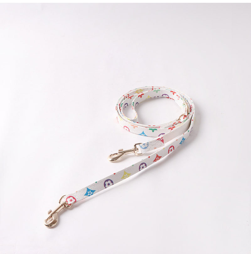 Step In Dog No Pull Imitation Design Print Adjustable Soft PU Leather Suede Lining Pet Vest Harness And Leash Set For Small Medium Dogs XS B141 42C96